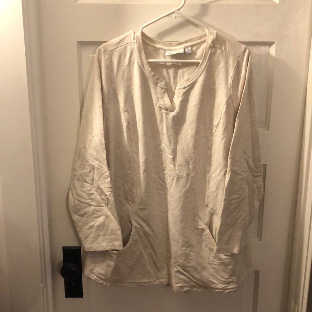 Heathered oat athletic sweatshirt